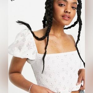 ASOS Design White square neck crop top